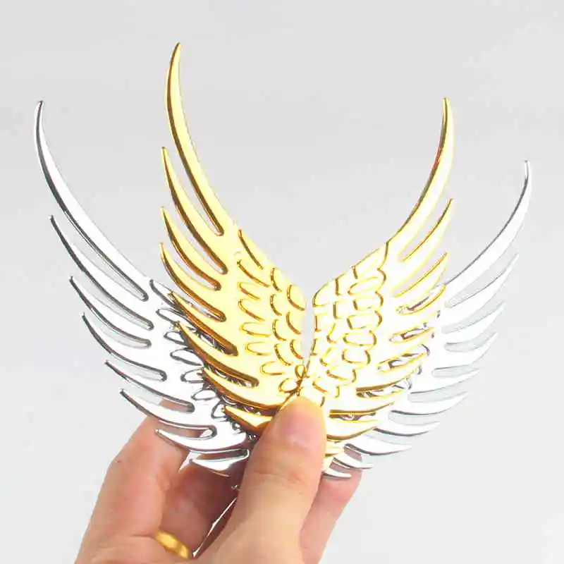 Металлическая 3d-наклейка с ангельскими крыльями значок наклейки на задний