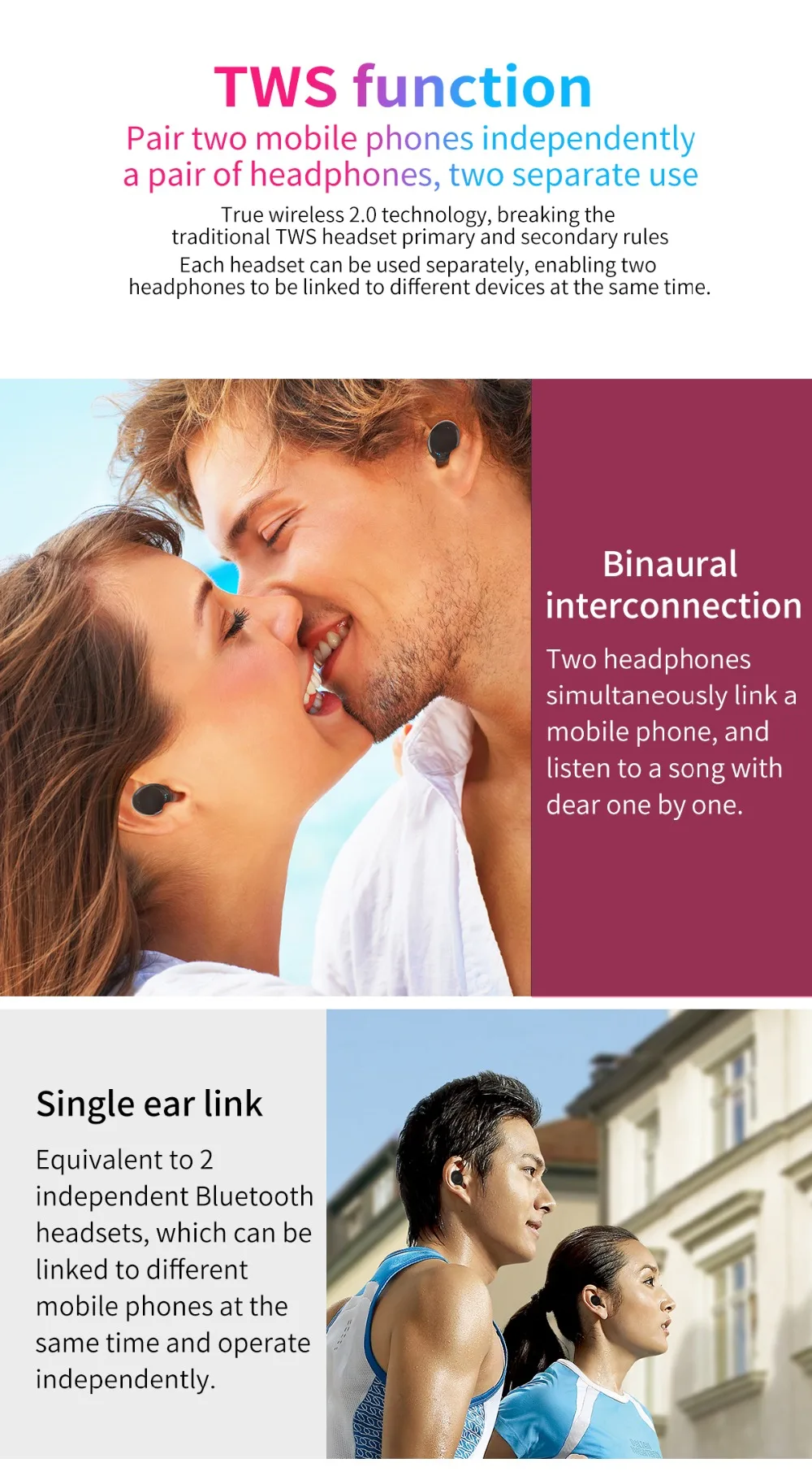 B5 беспроводные Bluetooth наушники 5,0 сенсорное управление TWS Bluetooth наушники водонепроницаемые 9D стерео Музыкальная гарнитура 300 мАч Внешний аккумулятор