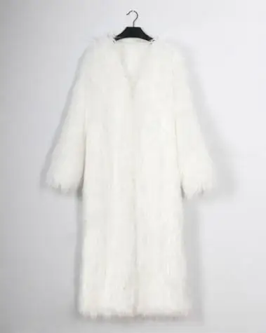 Женская куртка с длинным плавающим мехом пальто большого размера из