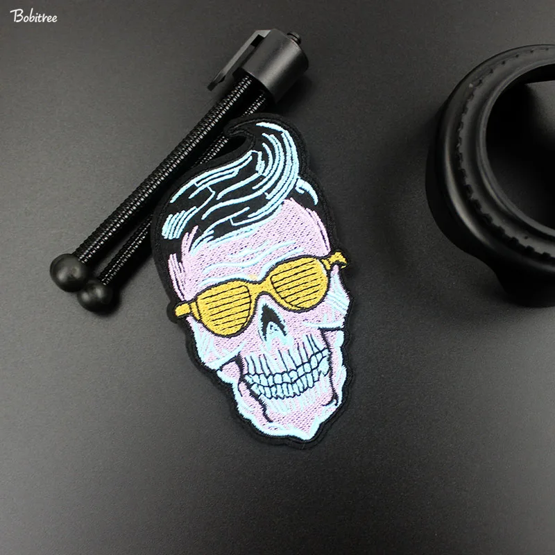 Креативные нашивки с черепом бейдж утюгом вышитая аппликация потрясающие
