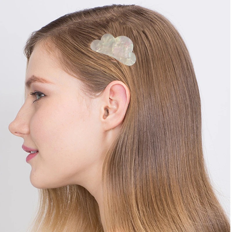 Милые геометрические заколки для волос M MISM детские с блестящим облачным