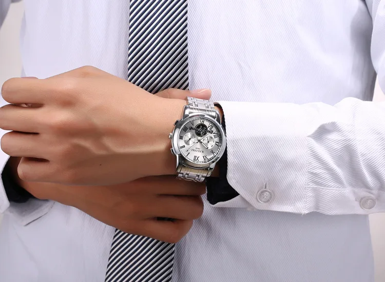 

KALOXI Neue uhren hombre UHR MANN Wasserdichte Quarz Bewegung Beilaufige uhr manner Edelstahl Armband uhren hodinky