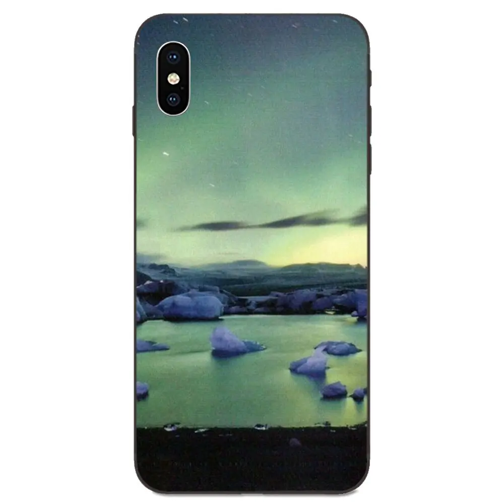 Для Apple iPhone 11 X XS Max XR Pro 4 4S 5 5S SE 6 6S 7 8 Plus ТПУ Модный Зеленый исландский Северный