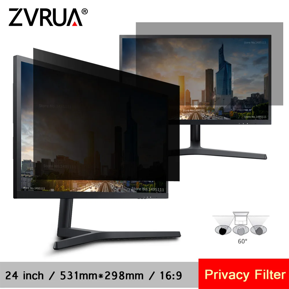 24 inch (531mm*298mm) Privacy Filter Anti-Glare LCD Screen Protective film For 16:9 Widescreen Computer Notebook PC Monitors