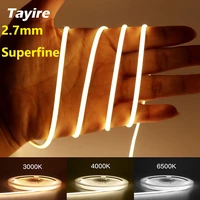 superfine 2 7mm cob led strip 480ledsm soft flexible 12v light bar warm white cold white for decor lighting 3000k 4000k 6500k