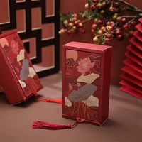 avebien creative bookmark aesthetic wedding candy gift paper packaging box birthday party chinese style retro candy flower boxes