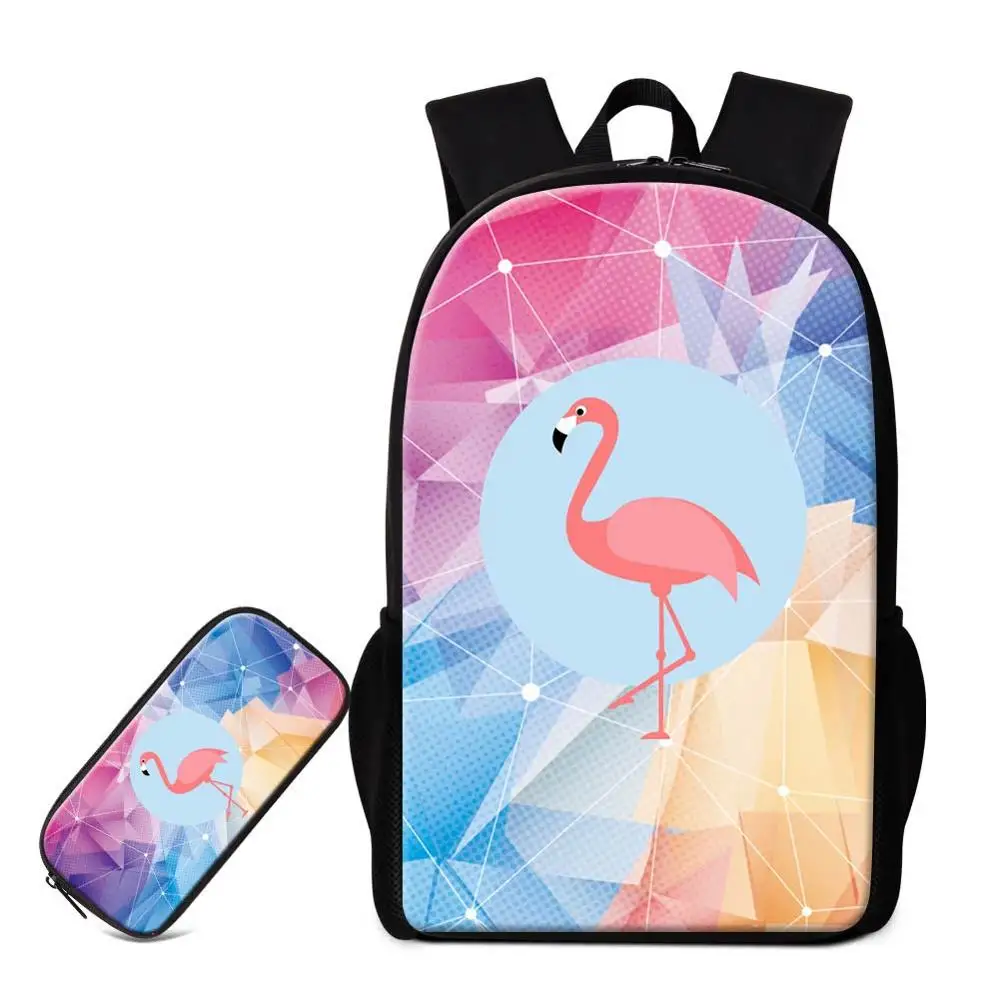 Комплект из 2 предметов, школьная сумка с пеналом для учеников начальной школы, милый рюкзак с попугаем животных, новая модная детская сумка унисекс Rugtas - Цвет: 2 PCS Set19