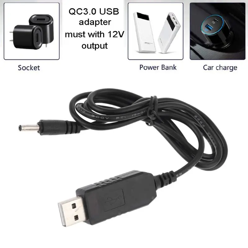 Универсальный QC 3 0 USB к DC 12V 1.5A 5x1 35mm повышающий кабель силовой линии для WiFi роутера
