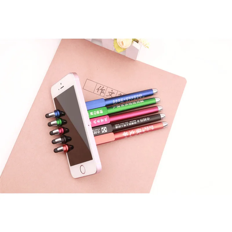 Custom LOGO Multi-function Capacitive Screen Stylus Touch Pen Advertising pen Mobile Phone Holder Stand for iPad iPhone Samsung |