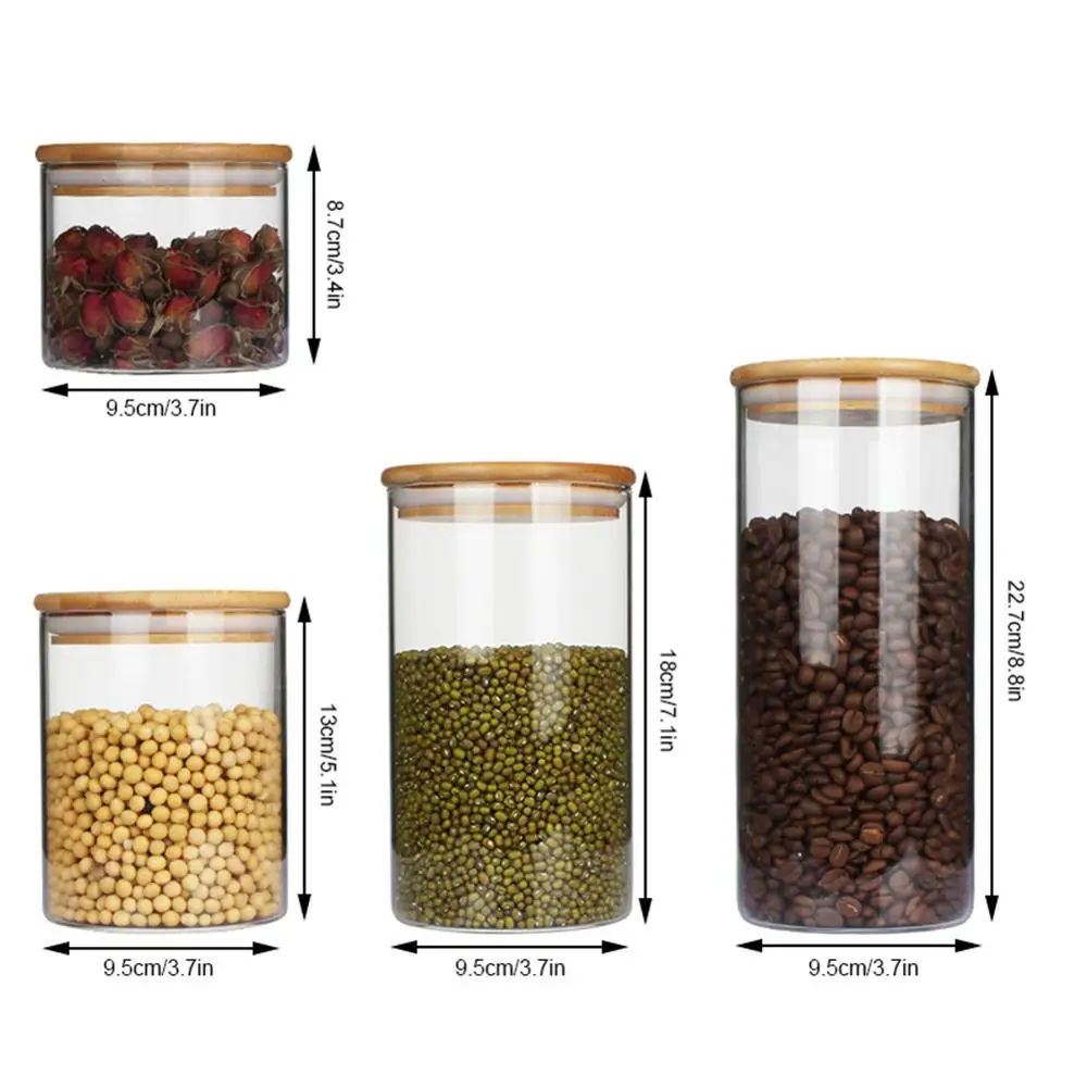 4 шт. герметичные стеклянные банки для хранения пищевых продуктов|Бутылки и