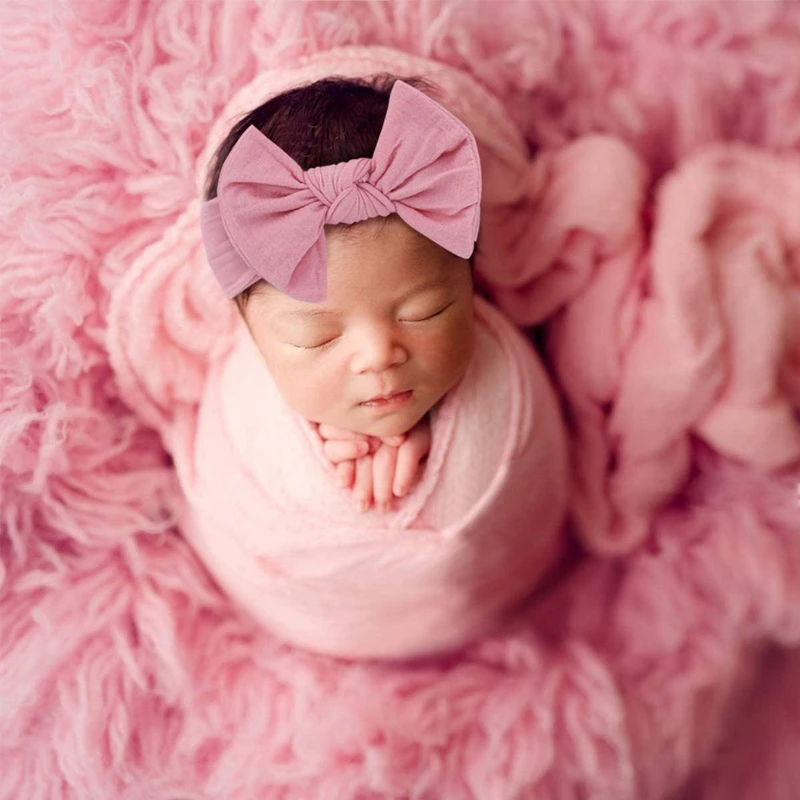 Accesorios de fotograf&iacute;a para reci&eacute;n nacidos, envoltura envolvente para beb&eacute; + manta + conjunto de diadema, accesorios de ropa para sesi&oacute;n de fotos de ni&ntilde;os-3