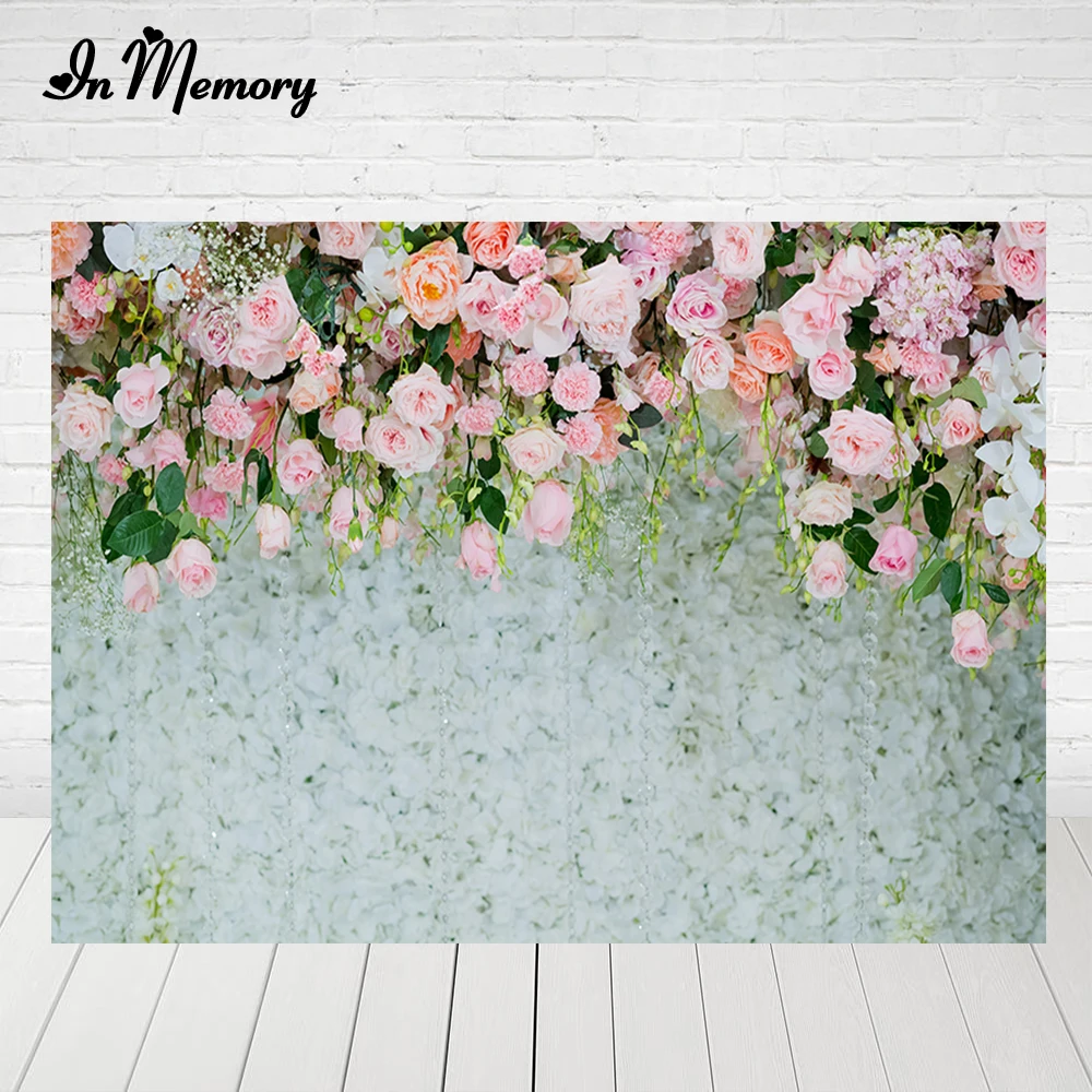 

Фотофоны InMemory для студийной фотосъемки с изображением розовых цветов и лепестков слоновой кости