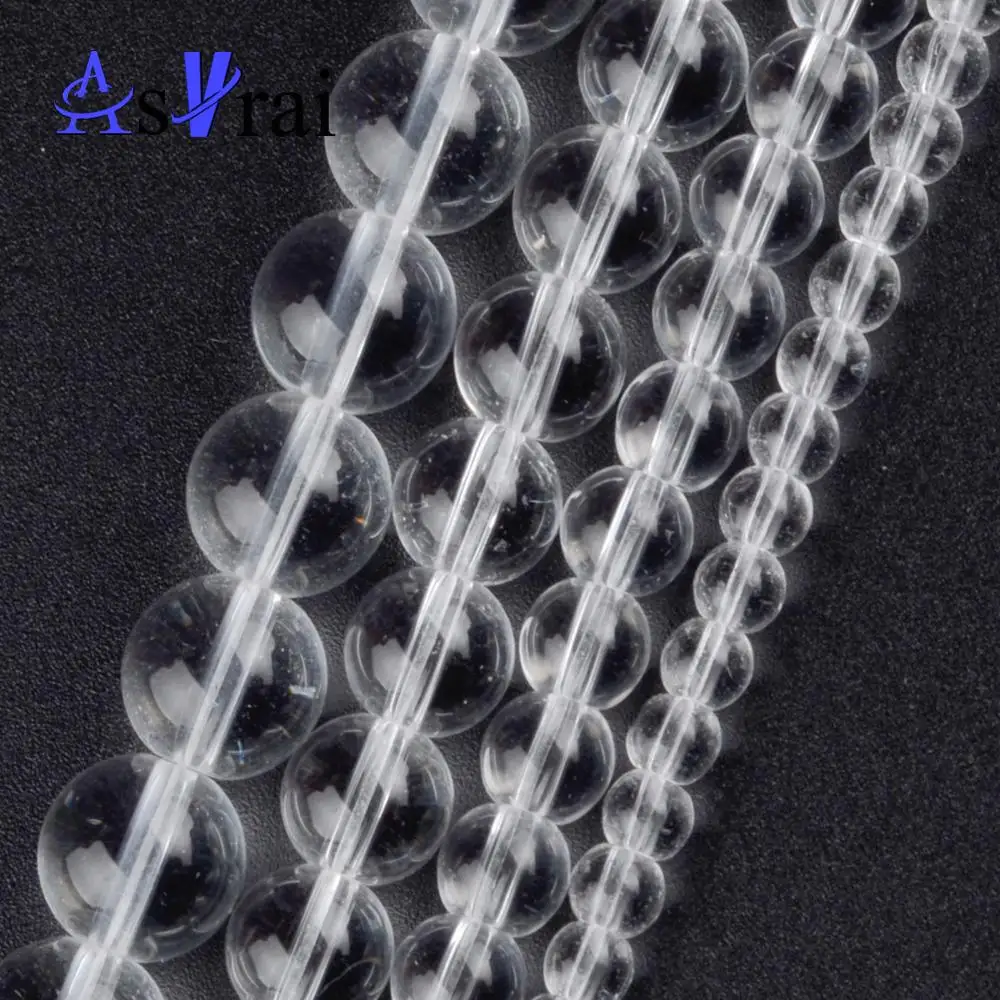 Натуральные белые стеклянные бусины круглые с отверстием для изготовления