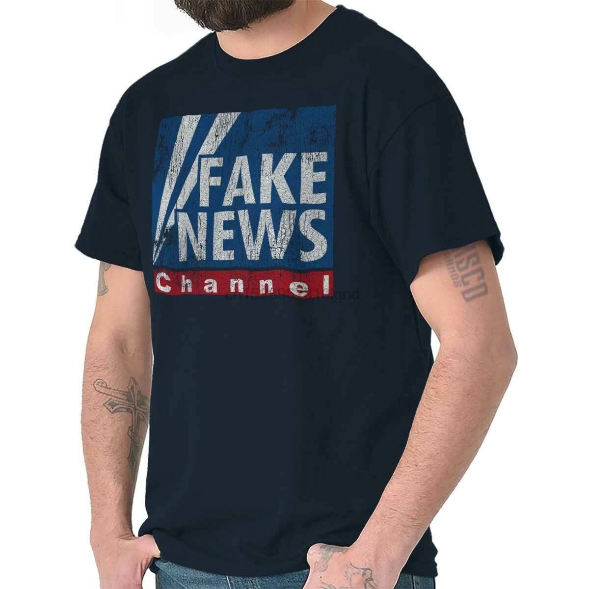 Fake News/футболка с короткими рукавами и изображением Дональда Трампа|Мужские