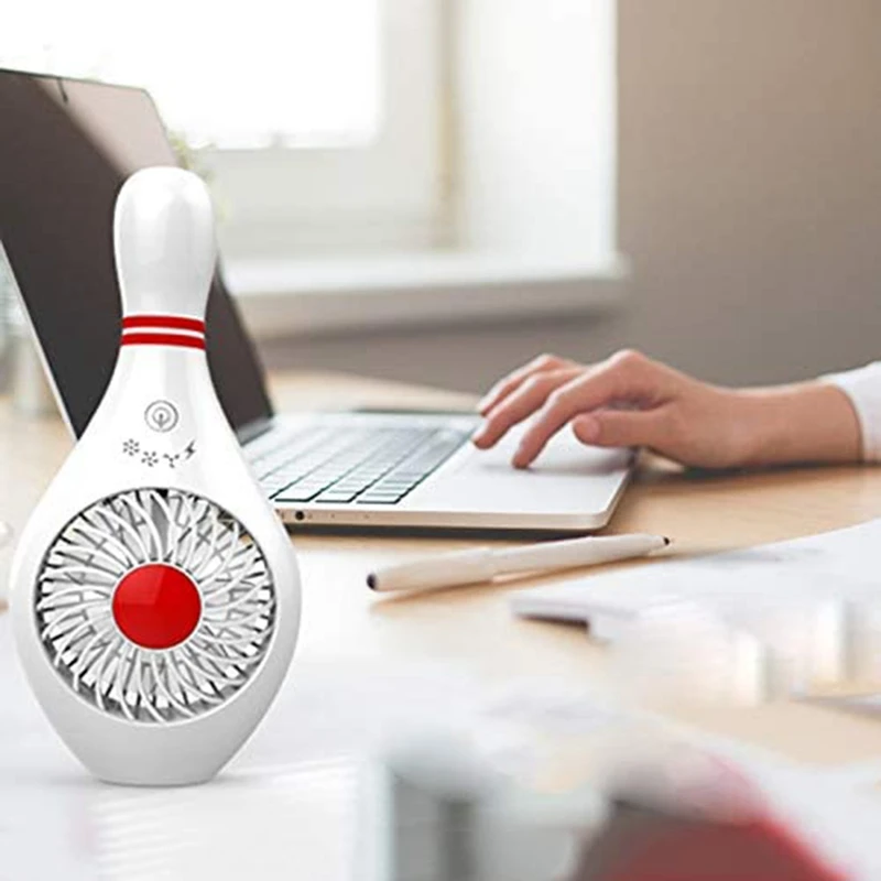 

Bowling Fans You Hold a Desktop Fan Portable Silent USB Rechargeable Summer Cooling Fan, Suitable for Home Office