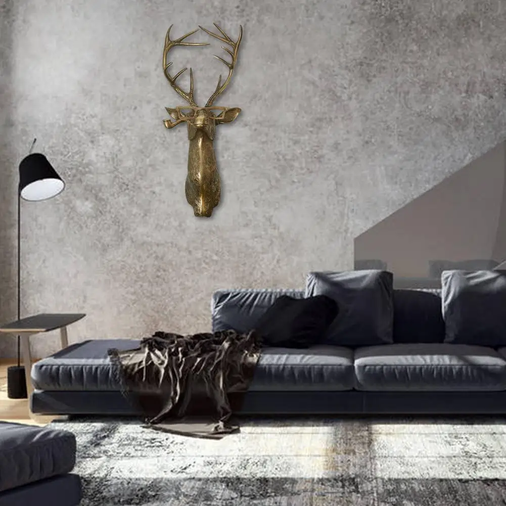 Настенное крепление с головой оленя ручная роспись и полировка винтажные