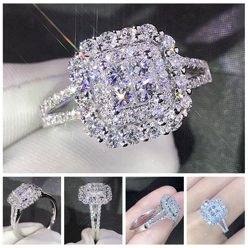 Женские Классические обручальные кольца квадратные для женщин кольца|Кольца