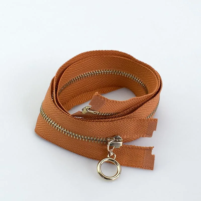orange Meetee 2/5 шт 3#70 см с металлическими заклепками; туфли-лодочки на молнии, Fermeture застежкой-молнией A Coudre с открытым концом застёжка-молния для шитья DIY аксессуары для одежды KY2135 - Цвет: orange