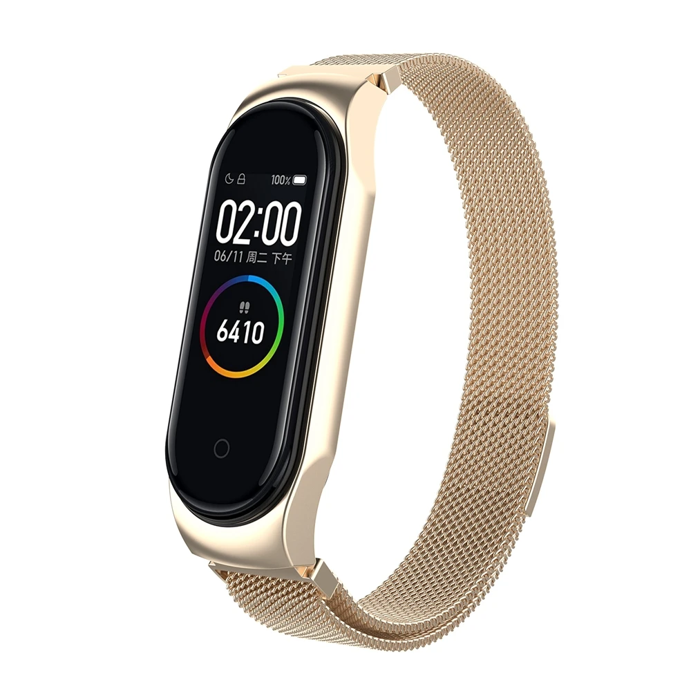 Металлический Миланский ремешок на запястье для Xiaomi Mi Band 4 3 Магнитный браслет ремешок Mi Band 4 Mi4 женский и мужской смарт-браслет аксессуары