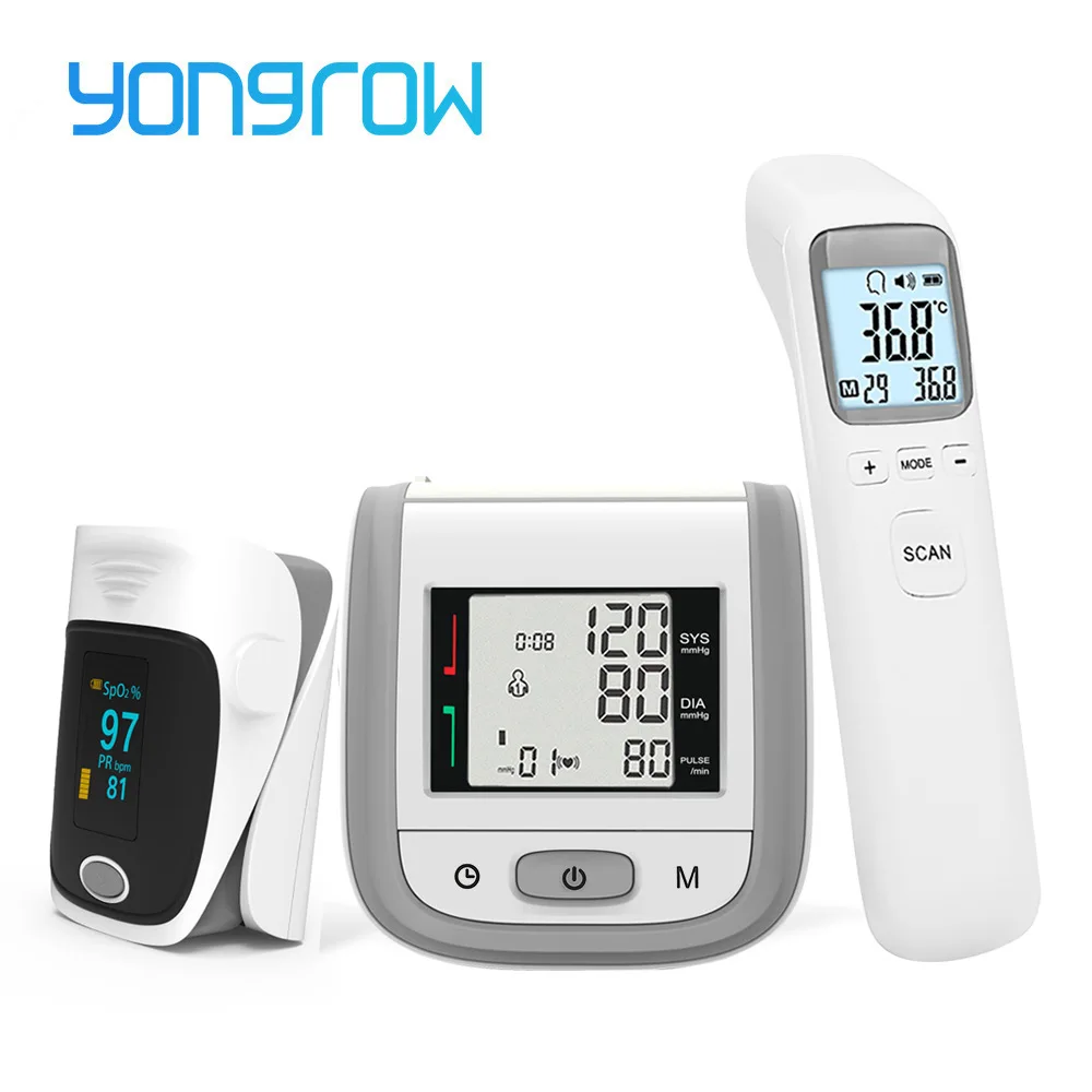 YK-80BPW1HUICK1803 Yongrow OLED пальцевой Пульсоксиметр и ЖК-монитор артериального давления на запястье и детский инфракрасный термометр семейный уход за здоровьем подарок - Цвет: YK-80BPW1HUICK1803