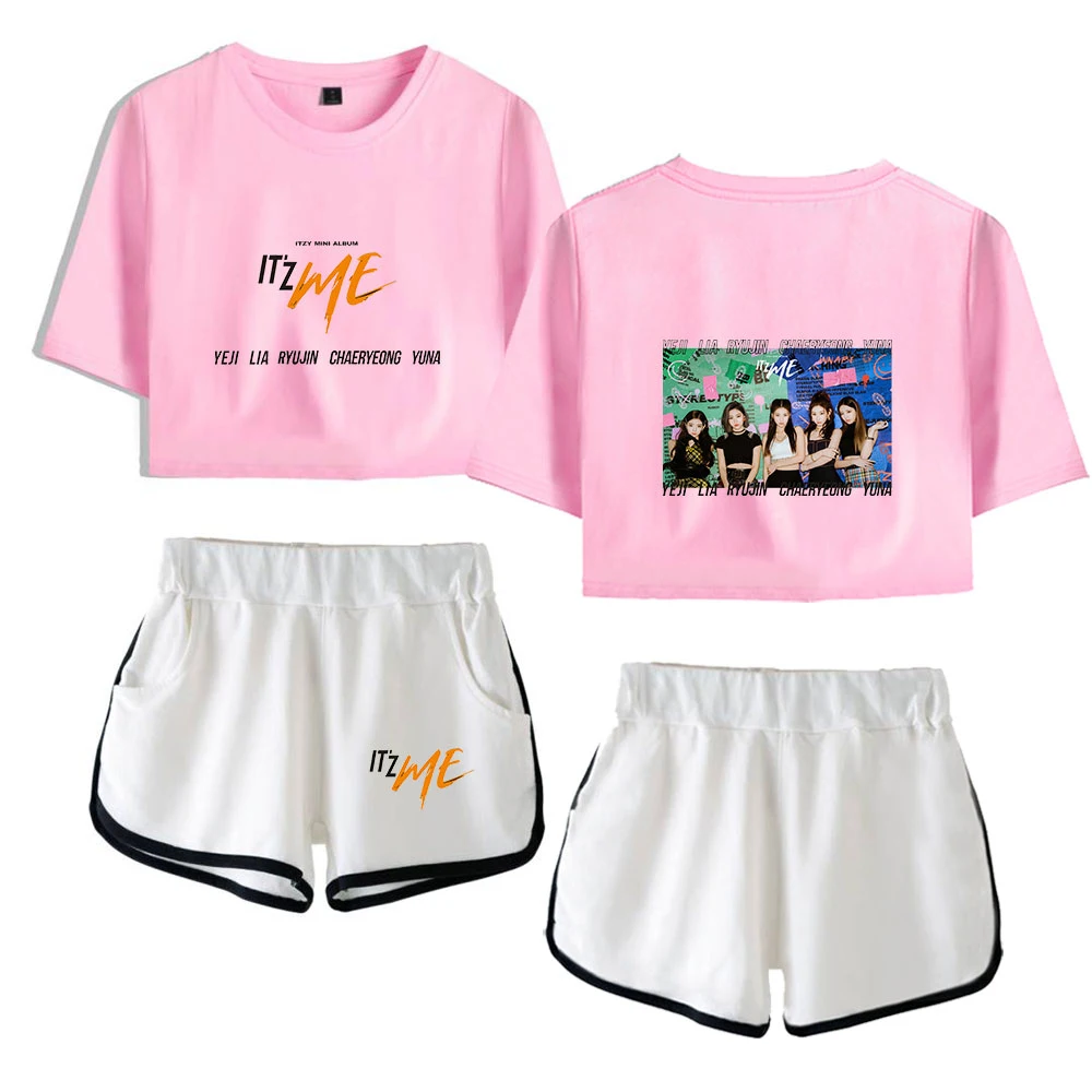 Женские комплекты с коротким рукавом ITZY IT'z Me Album укороченный топ + шорты