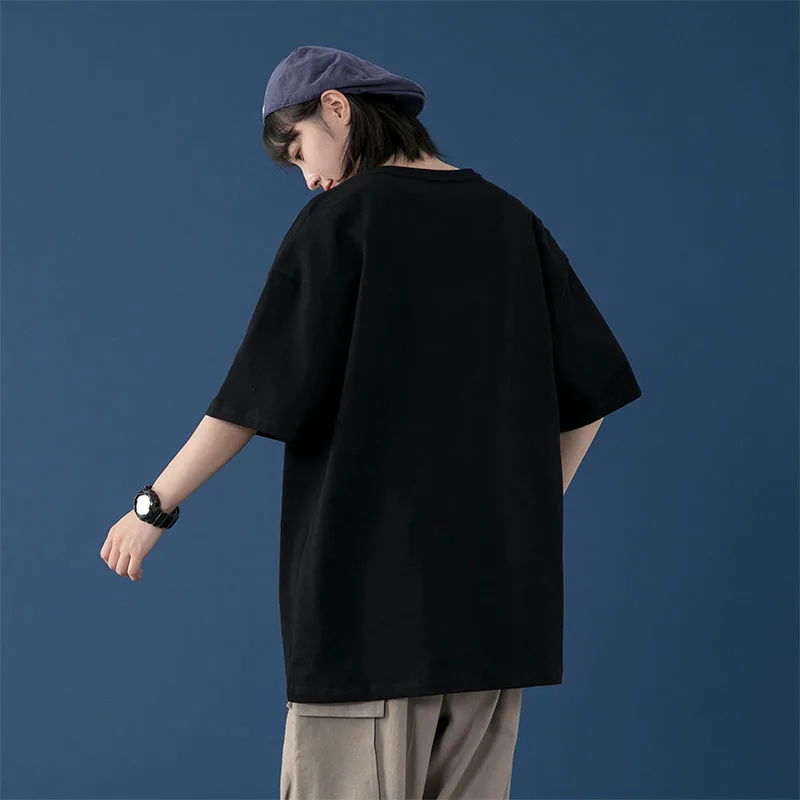 

2021 New Loose Pure All-Match T-Shirt Women Summer Pure Cotton Mid-Length Black Large Size Korean Version Graphic Short Sleeve T