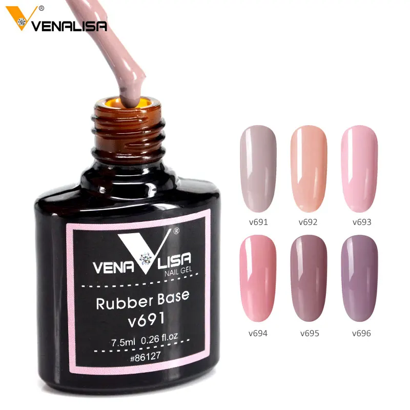 86127 VENALISA цветная резиновая основа, продукт, высокое качество, лак для ногтей, 7,5 мл, французский лак для ногтей, отмачиваемый, УФ светодиодный, телесный цвет, базовый гель