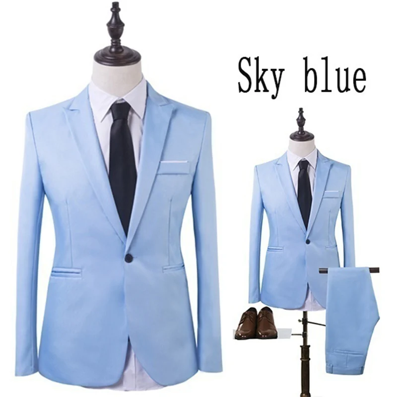 ZOGAA 2019 High Quality Men Fashion Slim Suits Male Business Casual Groomsman 2pcs Wedding Suit Men's Jacket Pants Trousers Sets | Мужская