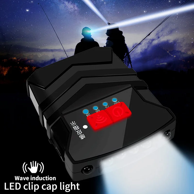 

LED Headlight Rechargeable Clip-on Cap Light HeadLamps Lighting Waterproof for Outdoor Cycling Fishing Flashlight Head Lamp