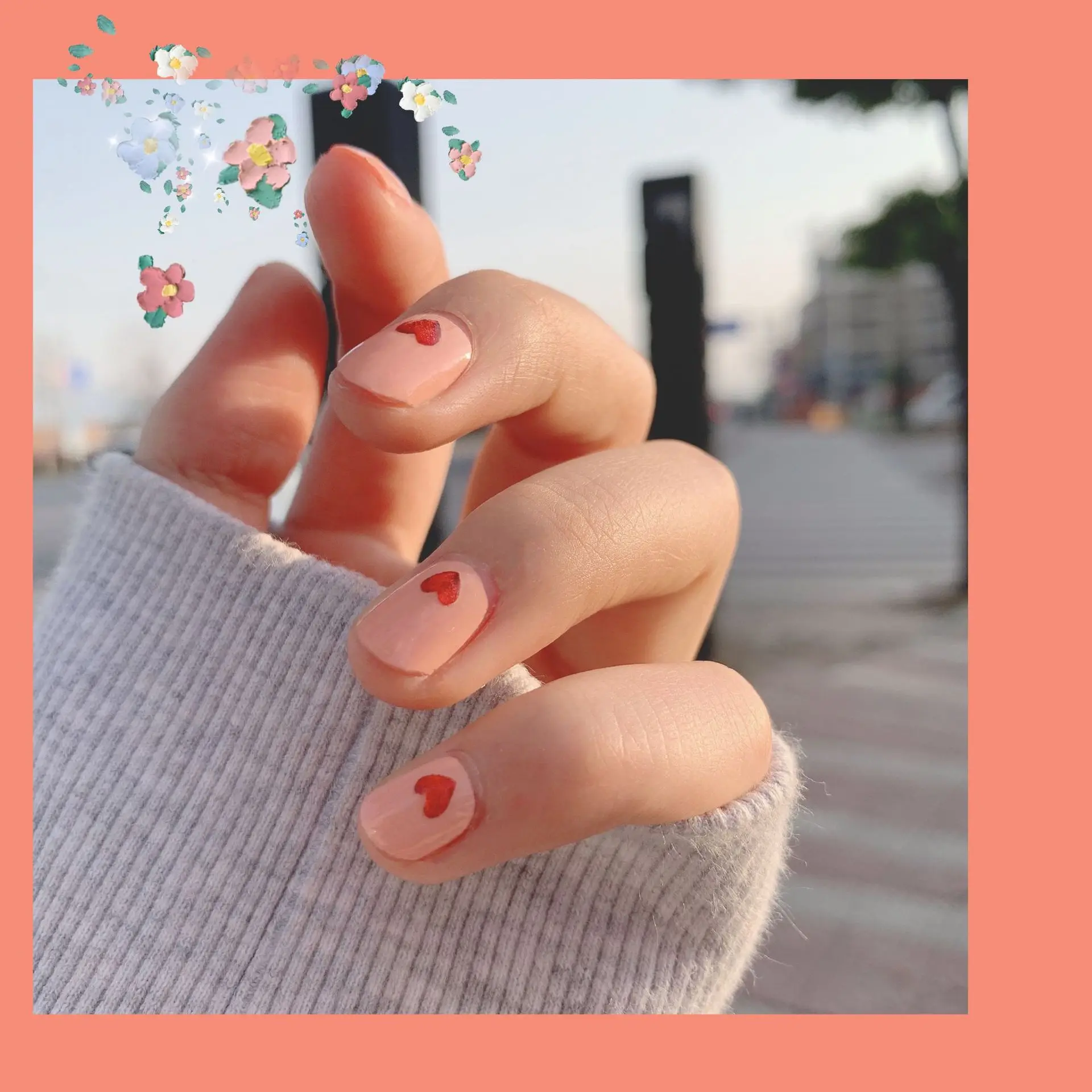 

Peach Full Cover Nail StickNail Decoration Nails Sticker Designer Self Adhesive Nail Sticker Creative Nailart Sticker