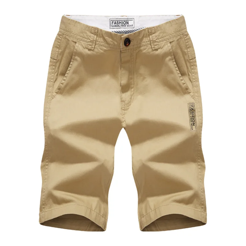 

Мужские повседневные шорты, летние хлопковые пляжные шорты большого размера, мужские брендовые пятиконечные однотонные свободные брюки-ка...
