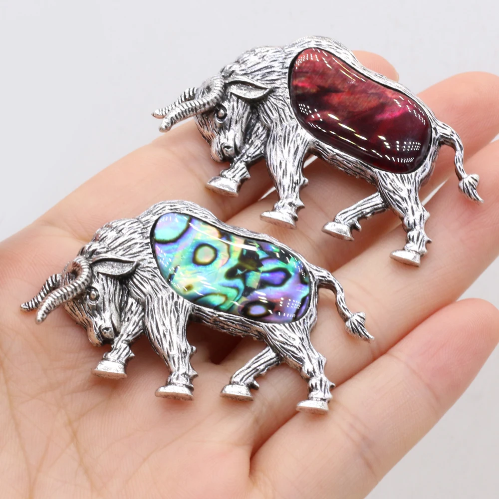 

Natural Shell Brooch Alloy 35x55mm for DIY Jewelry Making High Quality Gift for Women