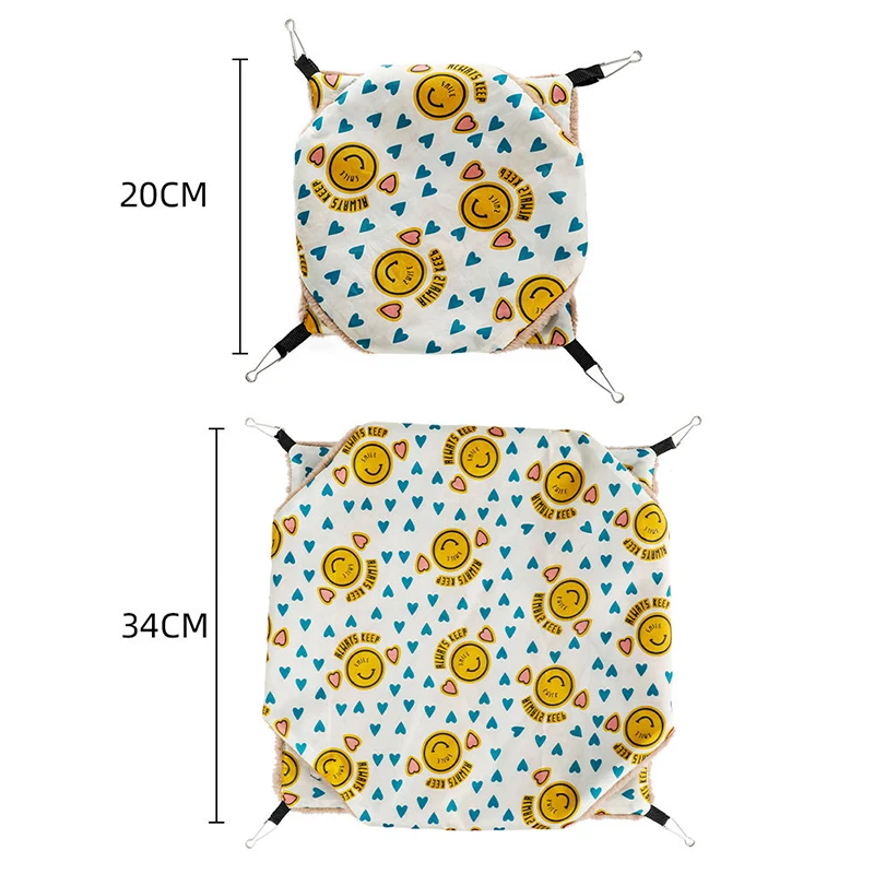 

Warm Hamster Hammock Winter Double-Layer Hammock for Ferret Squirrel Guinea Pig Small Pets Hanging Bed Cage Pets Supplies