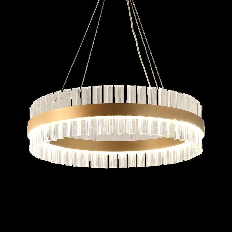 Koop Moderne Hanglamp Goud-Bronzen Kristallen Hanger Lamp Luxe Eetkamer Hanglamp Duplex Gebouw Hal Verlichtingsarmaturen Hang Lamp