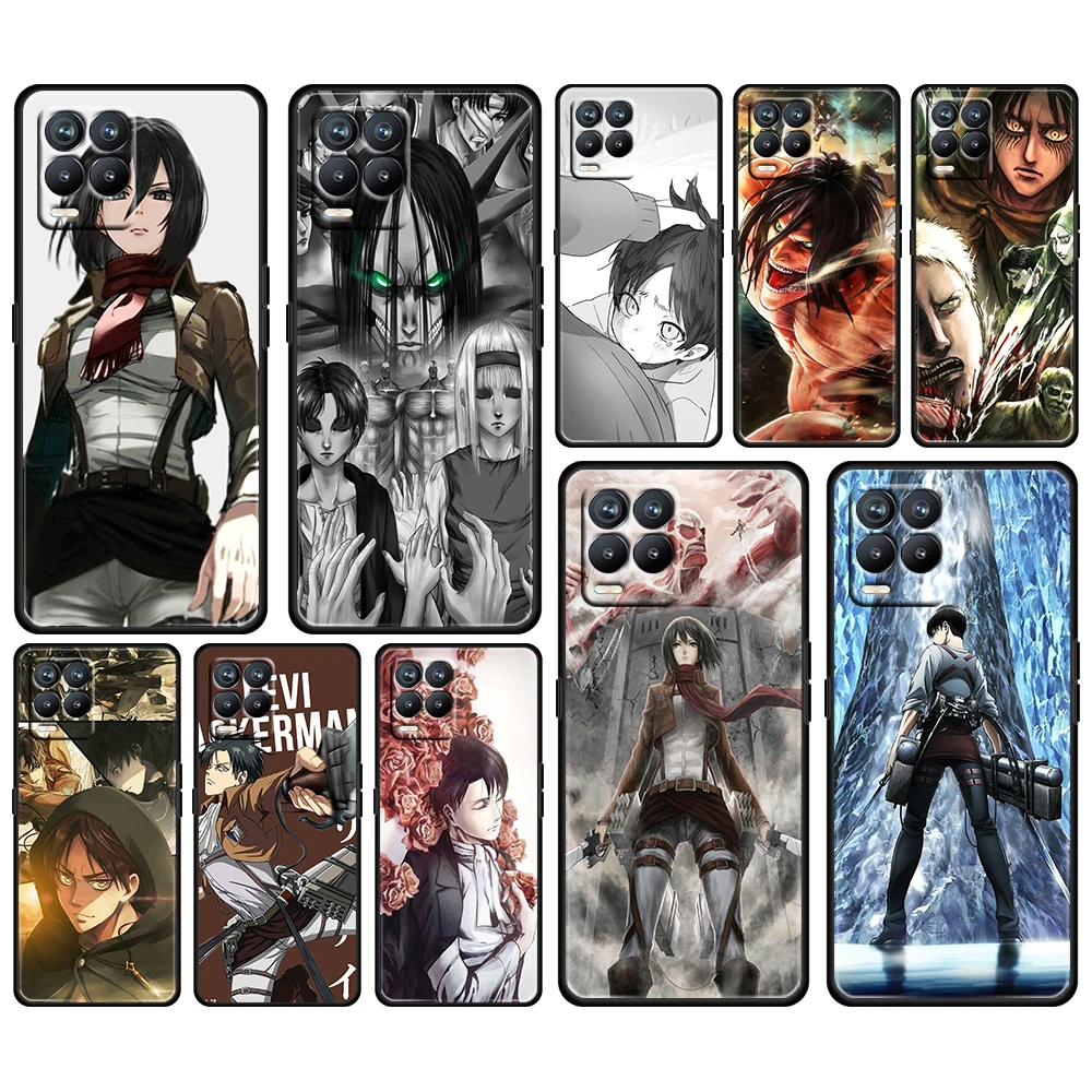 

Hot Anime Attack on Titan For OPPO Realme Narzo 30 20 8 8i 7 6 5 3 2 Pro Global 5G Soft TPU Silicone Black Phone Case Cover