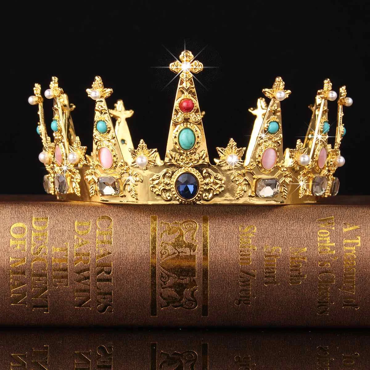 Барокко кристалл Винтаж королевская Королева Король диадема и короны