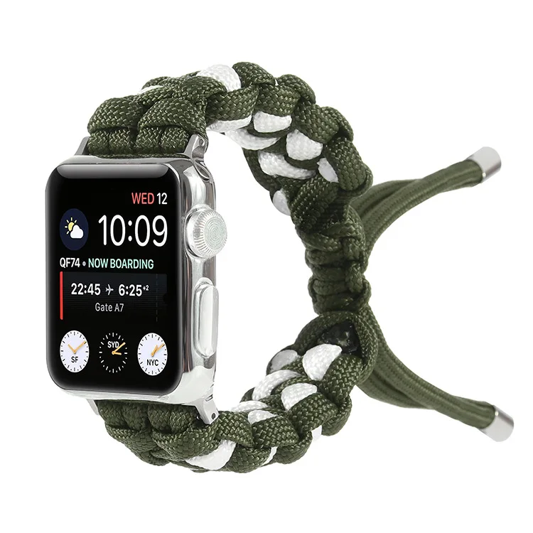 Цветной тканевый Плетеный ремешок для Apple Watch 40/44 мм 38/42 регулируемый браслет iWatch
