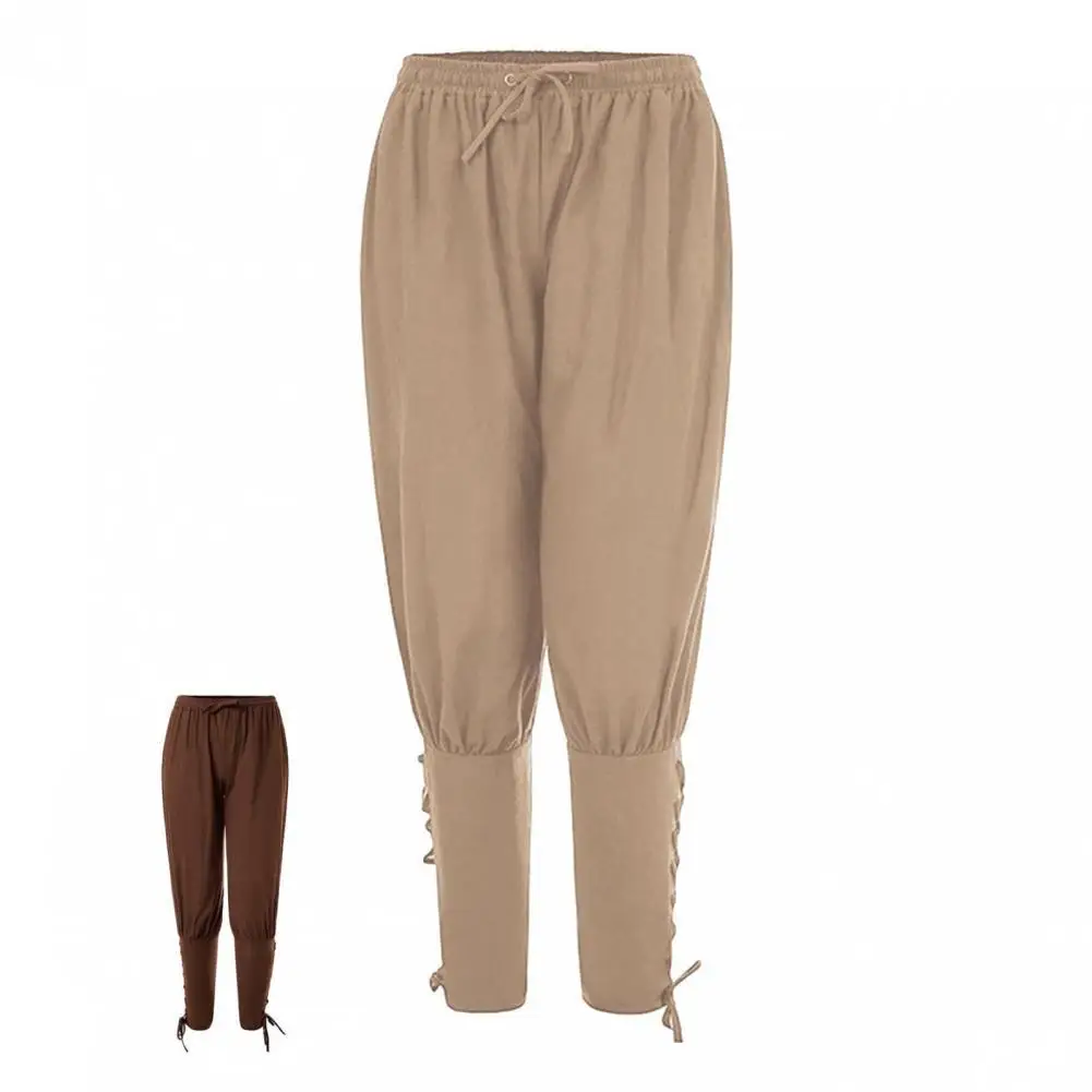 

Casual Stylish Elastic Waist Loose Medieval Pants Costume Halloween Pants Elastic Waist for Party