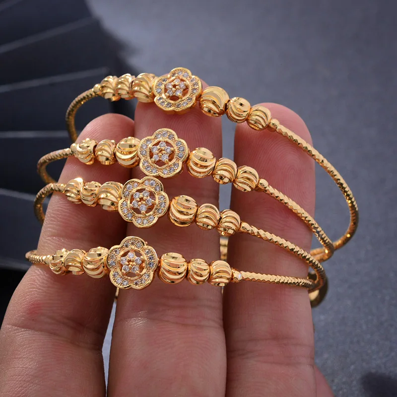 

4Pcs Twisted Bead Bracelet for Baby Dubai Bangles Ethiopian Bracelets &Bangles African Child Kids Jewelry Gifts Arab Middle East