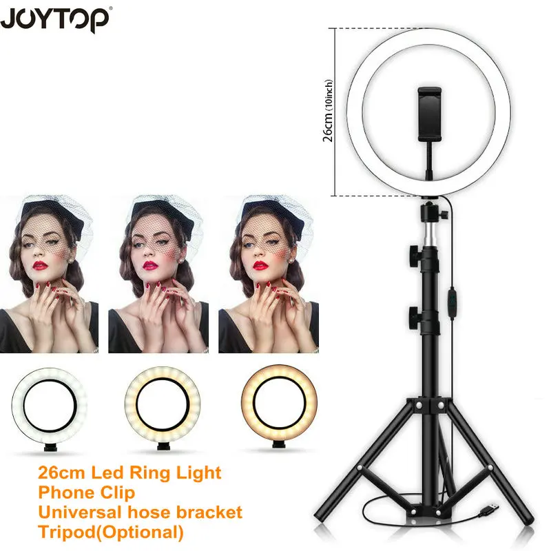 JOYTOP светодиодный кольцевой светильник для селфи USB интерфейс с регулируемой