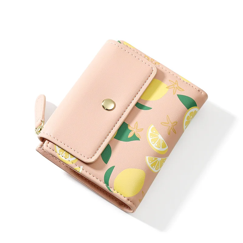 

Coin Purse Women's Wallet Made of Leather Wallet Luxury Cartoon Coin Purses & Holders Purse for Coins Lemon Fruit Red Wallets