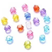 30pcslot 8mm transparent mixed polygon acrylic beads charms loose spacer beads for jewelry makeing diy handmade