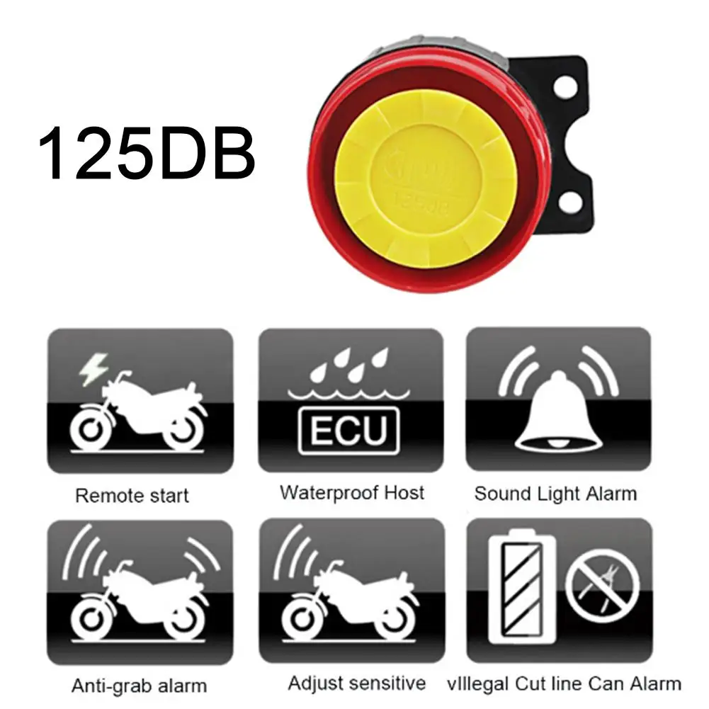 

12V Motorcycle Siren Anti-Theft Security Alarm System 125db Universal Motorbike Double Remote Control Engine Anti-theft Motorcyc