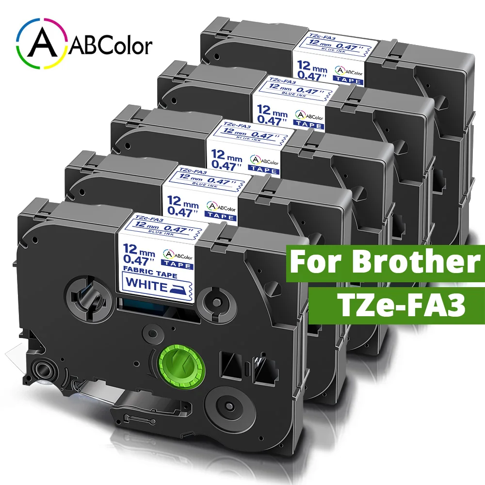 A ABColor 5PK лента для этикеток совместимая с FA3 ткани липкая 12 мм этикеток|Ленты