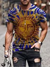 Летняя футболка для мальчиков с надписью 3D-Printed солнце Цвет рубашка с коротким рукавом, для спорта, дышащие велосипедная форма большой Размеры футболка XXS-6XL