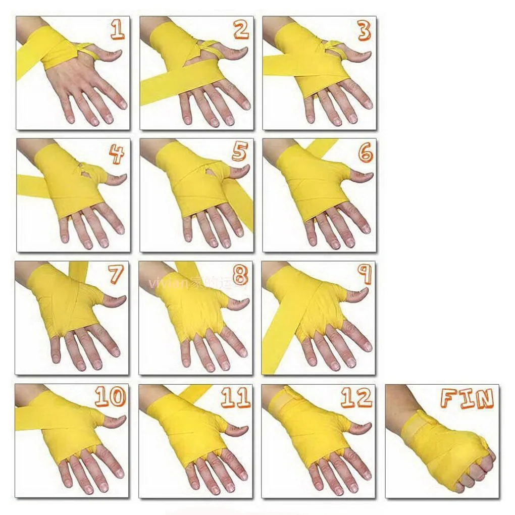 2 рулона хлопковые спортивные боксерский бандаж Санда Муай Тай тхэквондо ручные