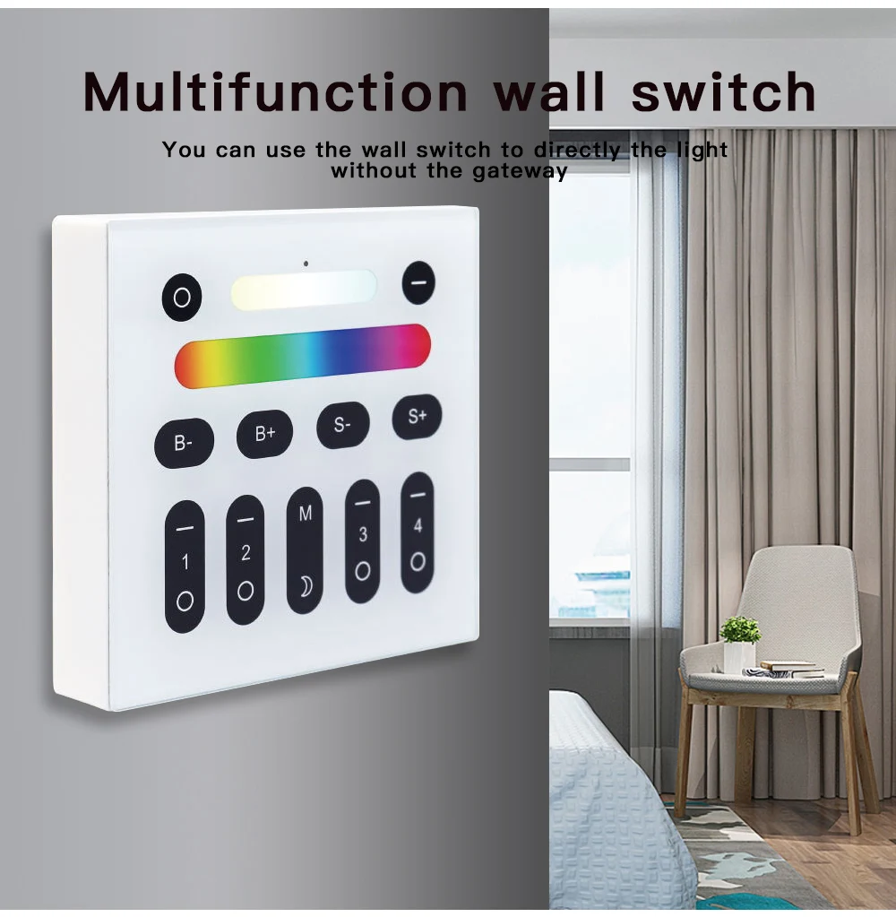 G светодиодный OPTO AC/DC 12V 24V RGB + CCT Zigbee 3 0 smart полосы Управление Pro 6 Zone РФ Пульт