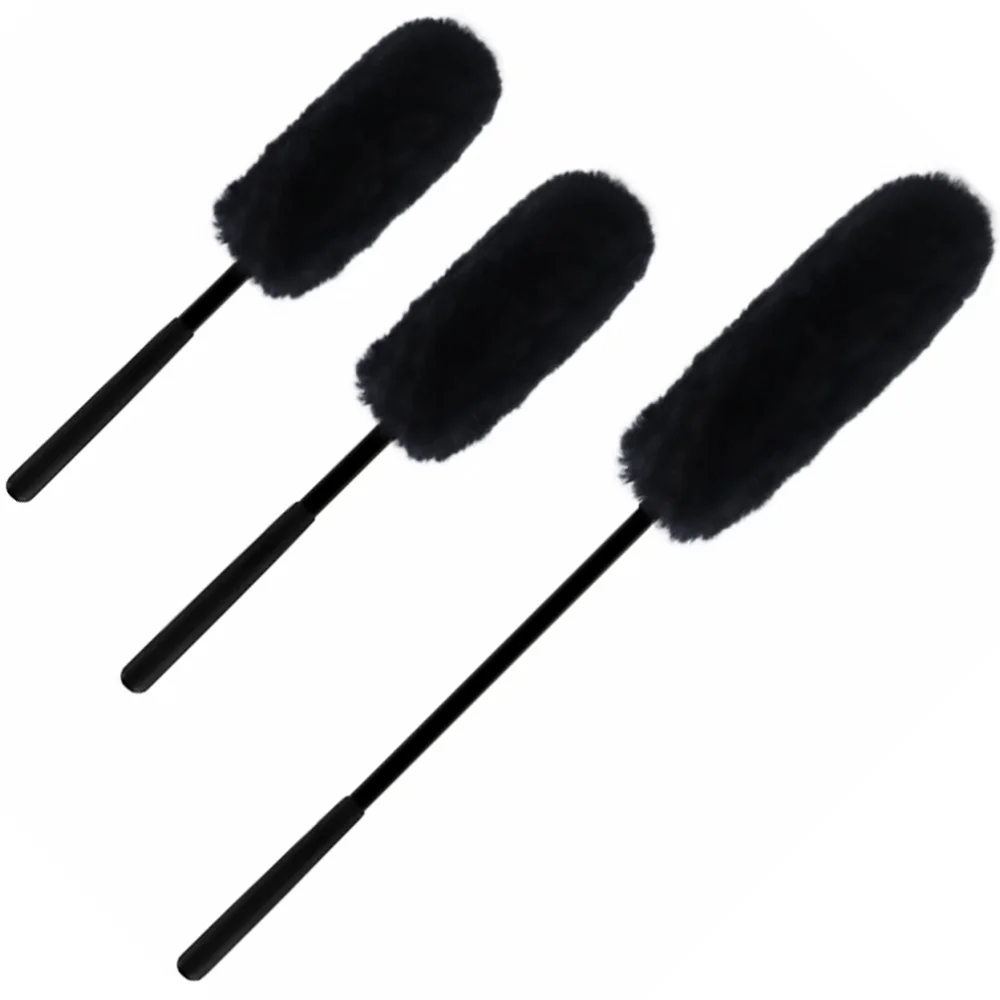 

3Pcs Car Wheel Rim Cleaning Brush Wheel Woollies Brush Stick Tool (Black)