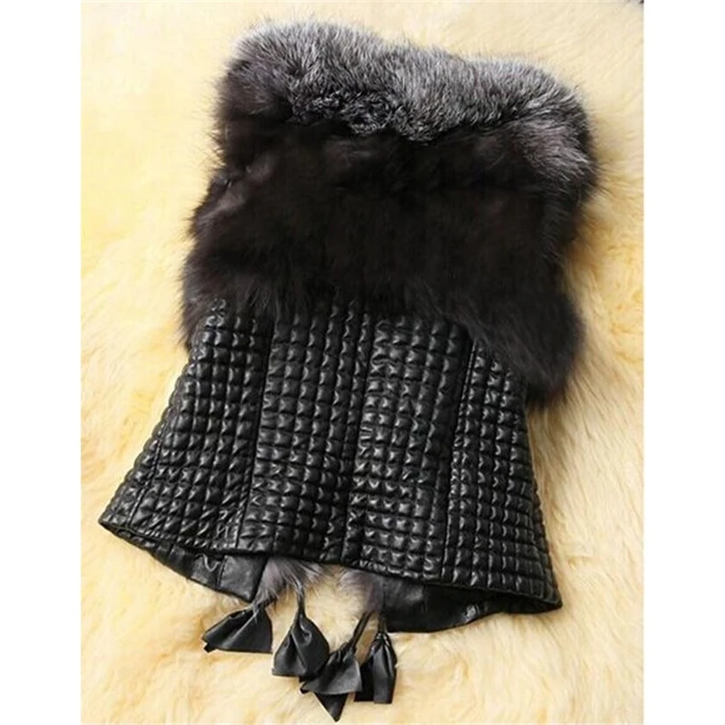 Женский меховой жилет зимняя черная шуба из искусственного меха | Женская одежда