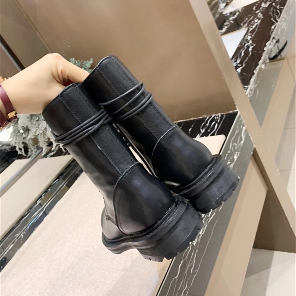 Брендовая водонепроницаемая обувь из натуральной кожи женские Ботинки martin на